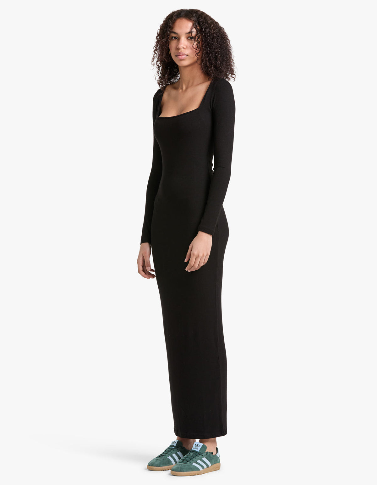 Nina Square Neck Maxi Dress - Black