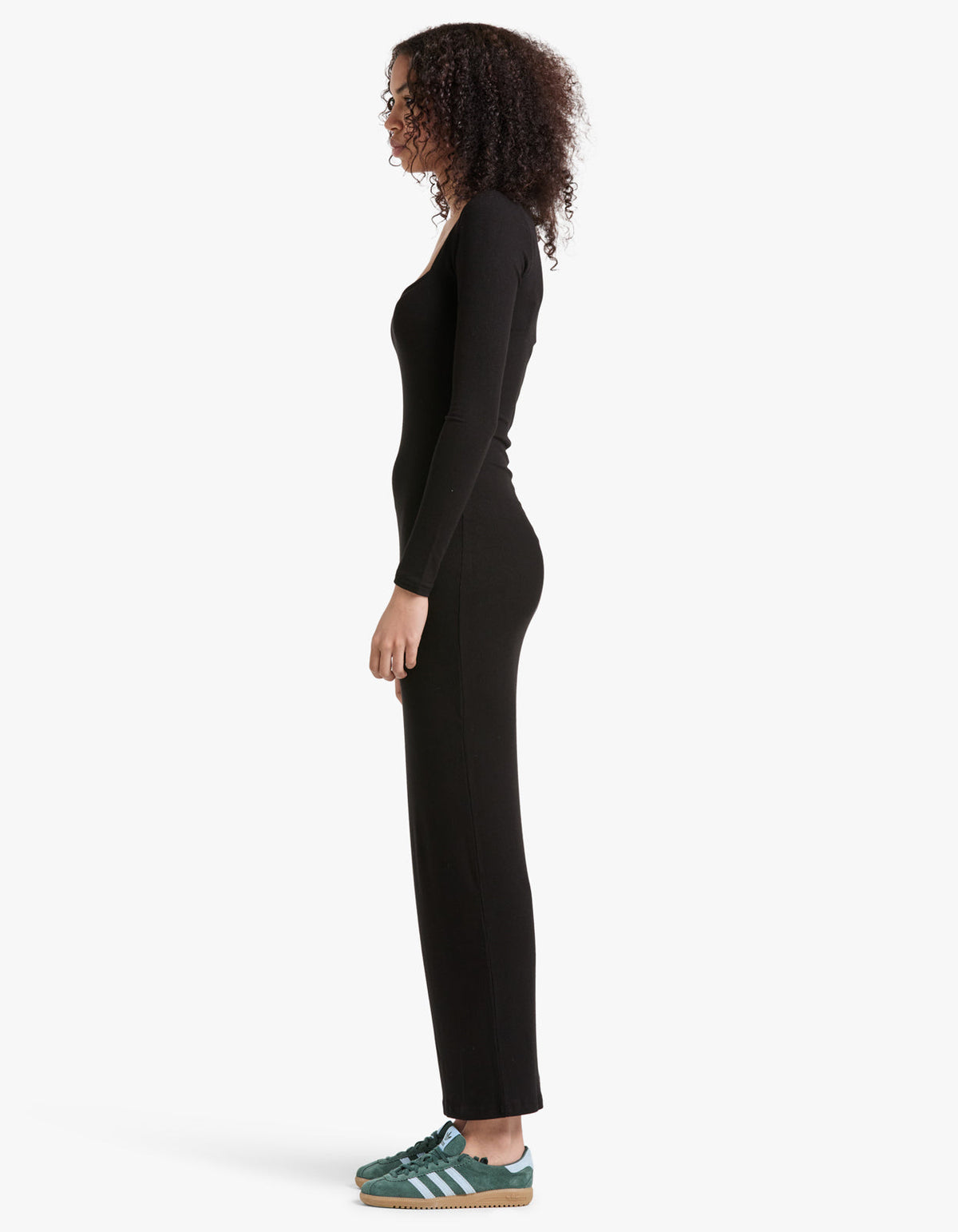Nina Square Neck Maxi Dress - Black