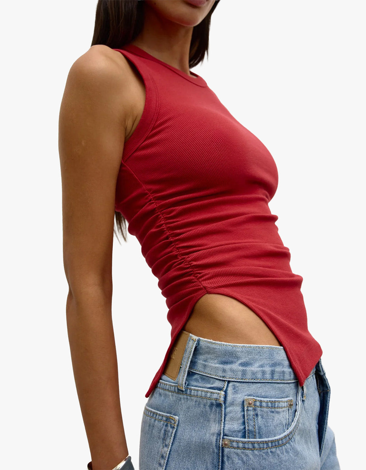 Lana Rouched Tank - Red