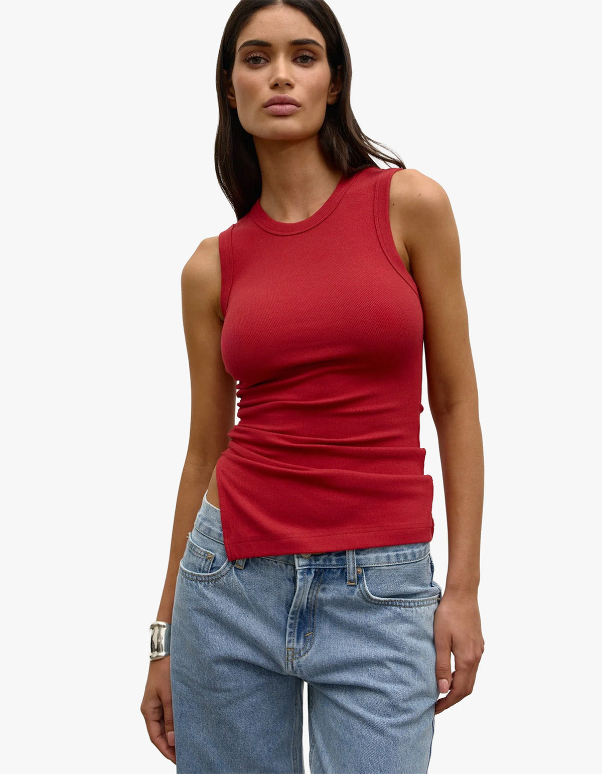 Lana Rouched Tank - Red