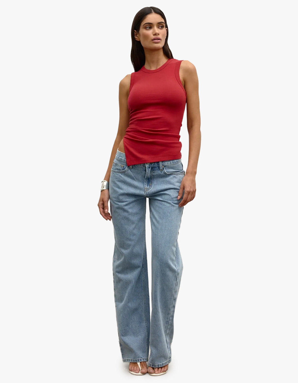 Lana Rouched Tank - Red