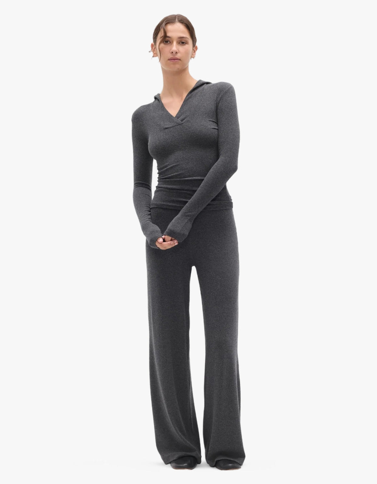Saffron Top - Dark Heather Grey