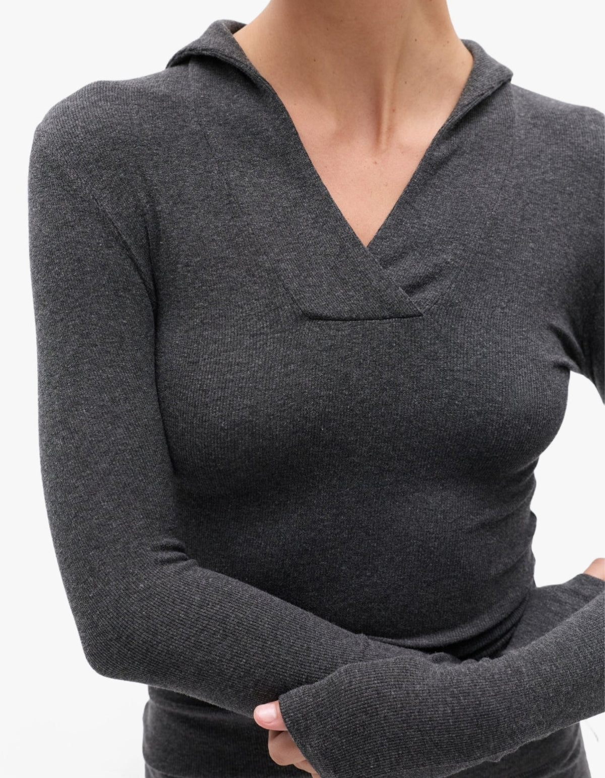 Saffron Top - Dark Heather Grey