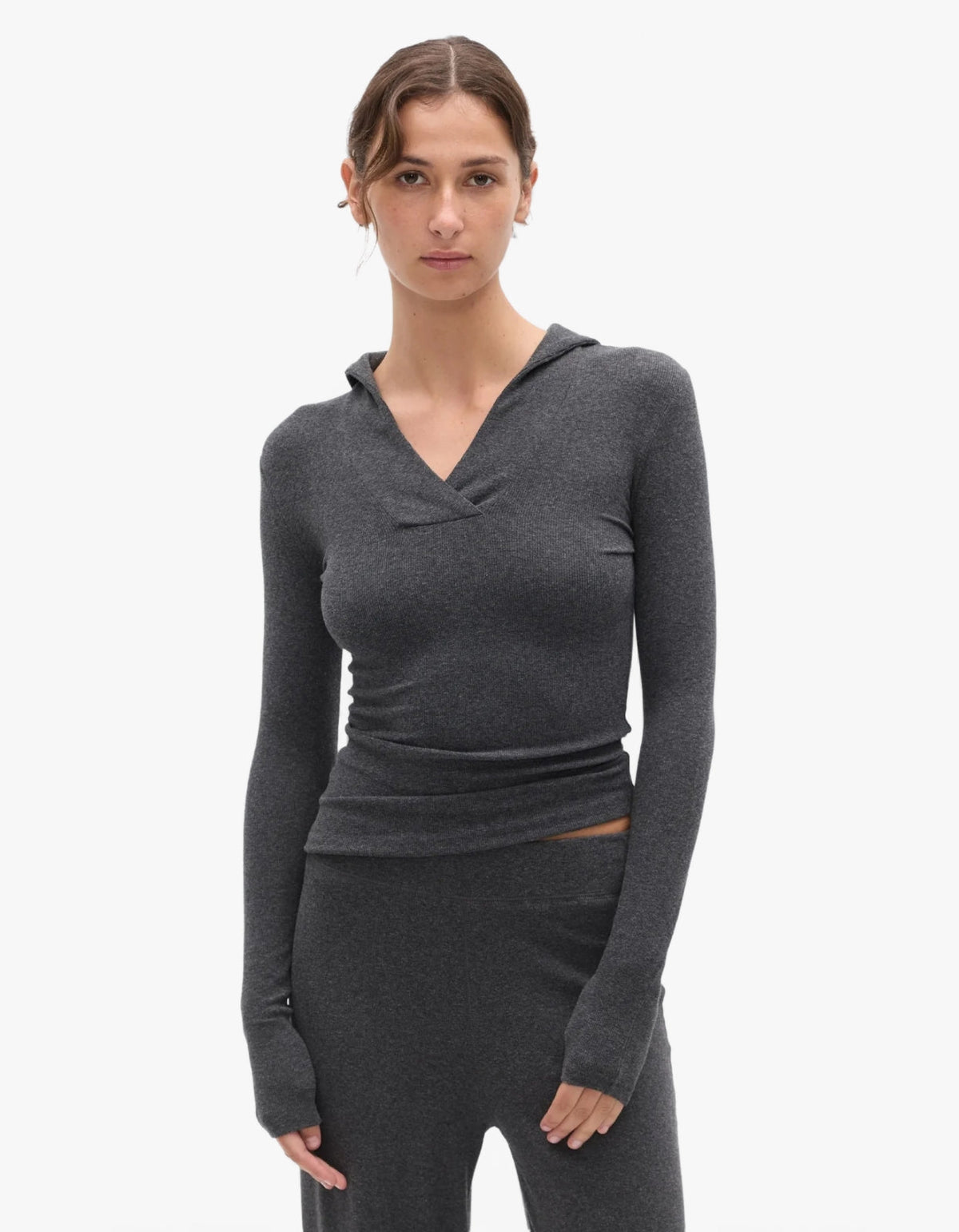 Saffron Top - Dark Heather Grey