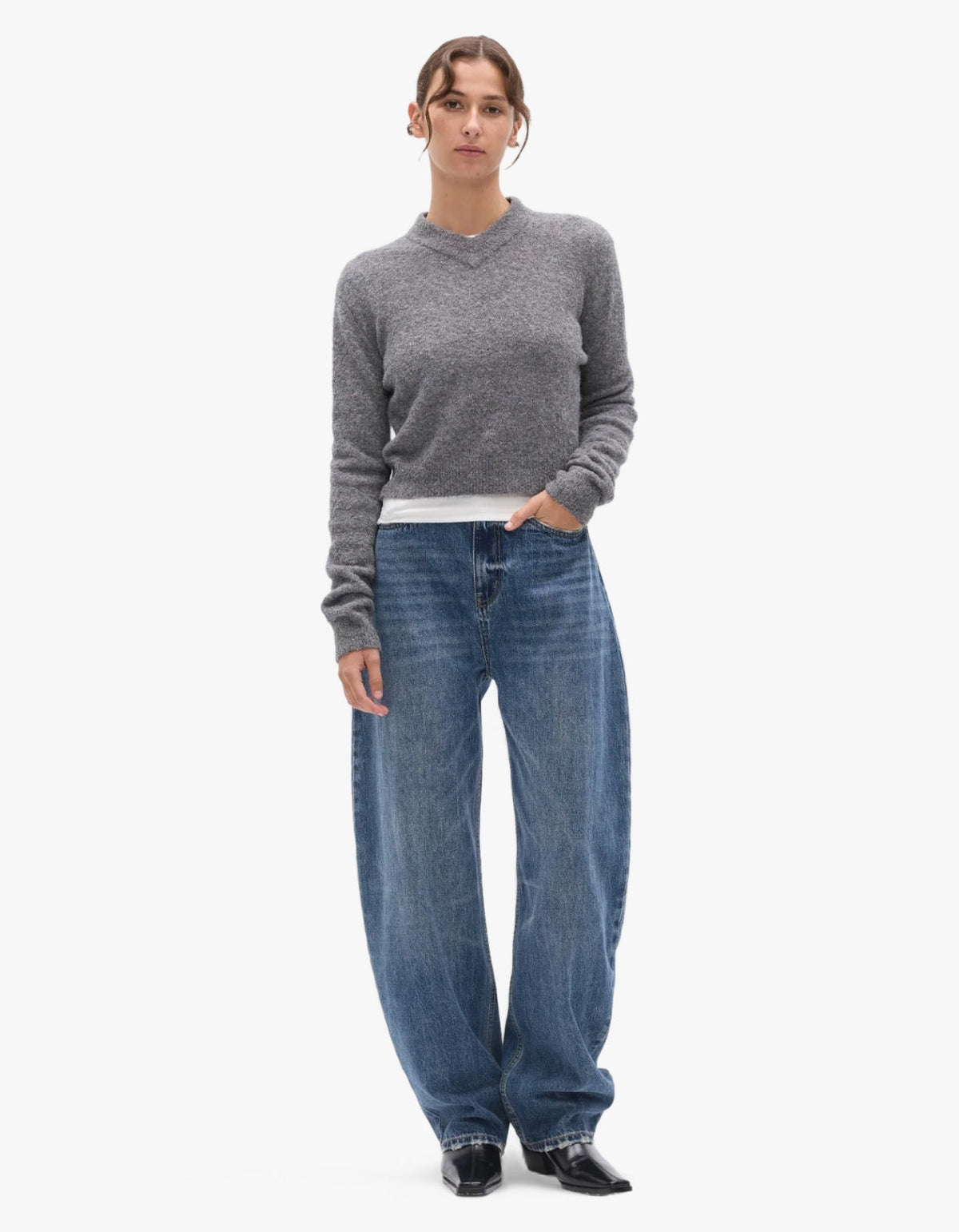 Claudia V Knit - Grey