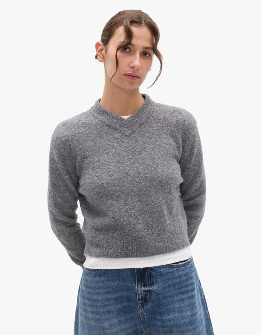 Claudia V Knit - Grey
