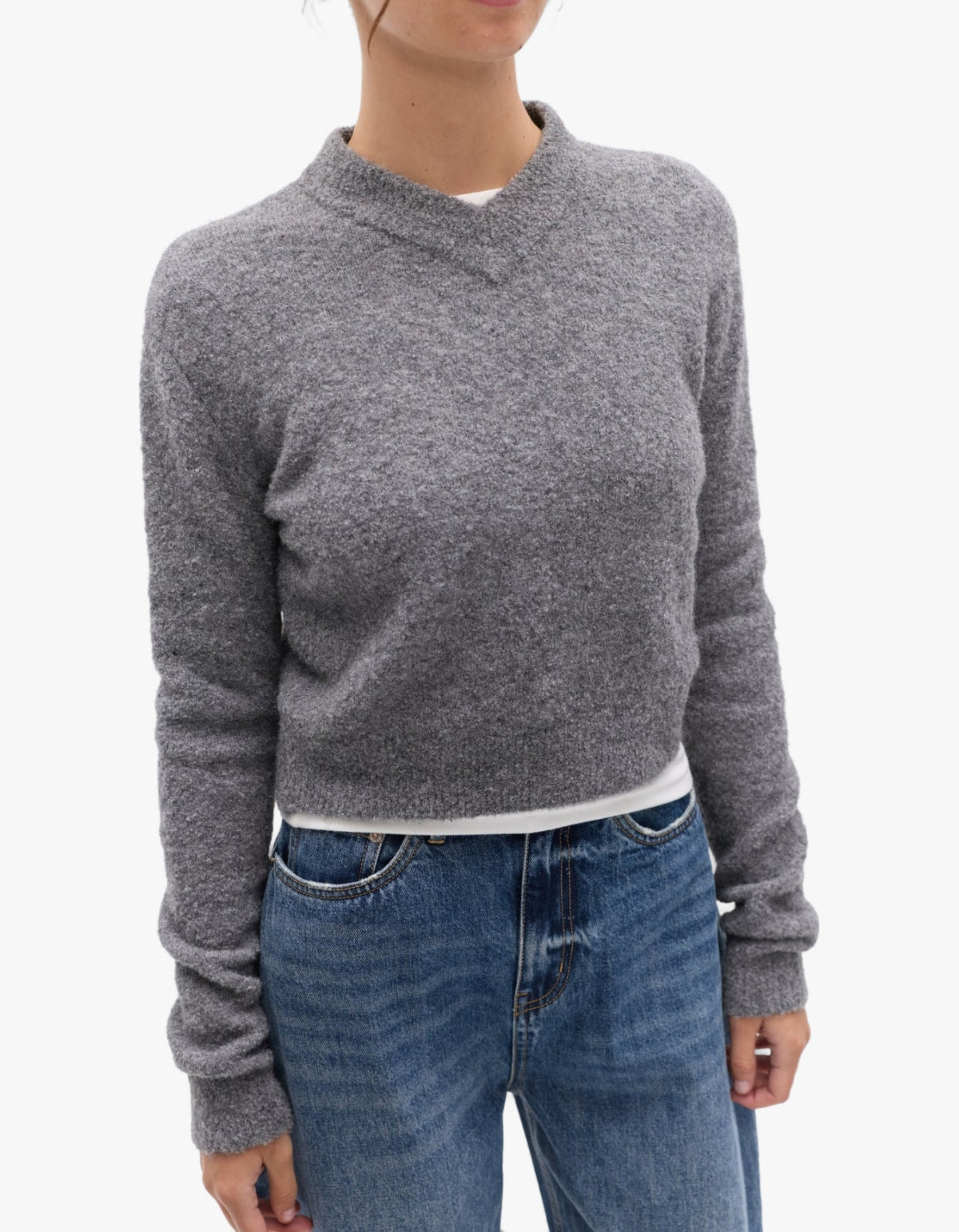Claudia V Knit - Grey