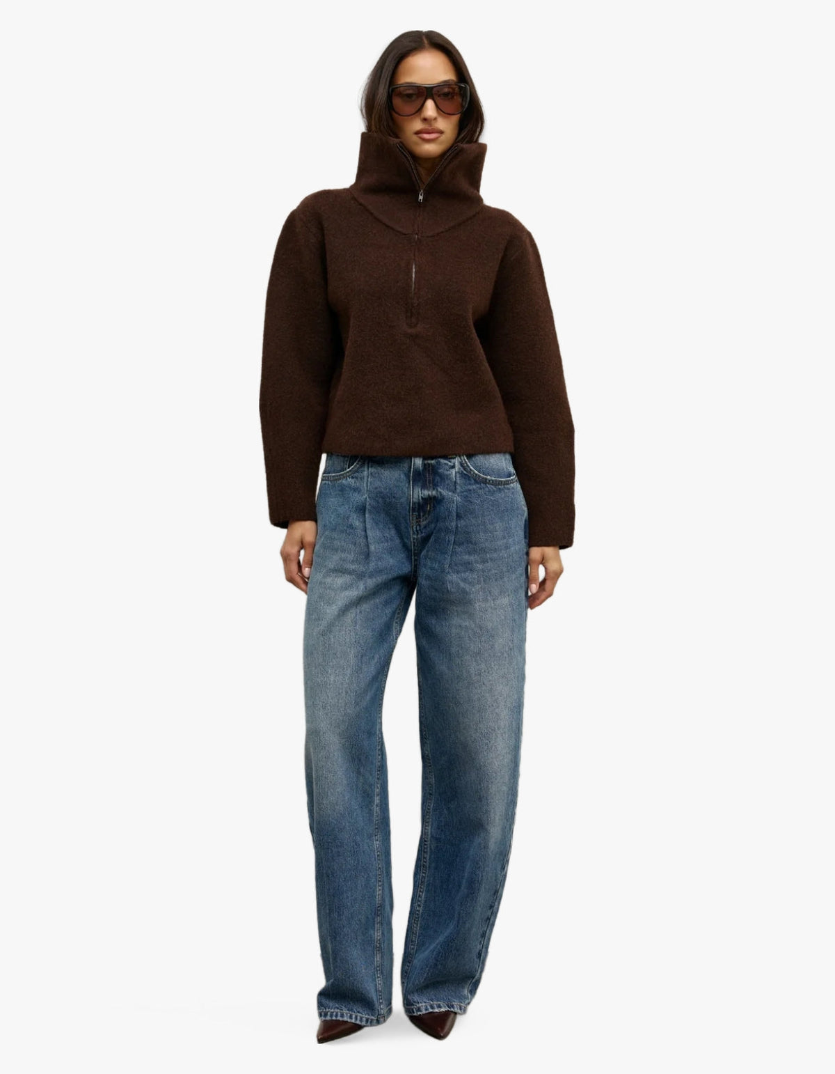 Riva Quarter Zip - Chocolate