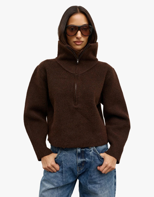 Riva Quarter Zip - Chocolate