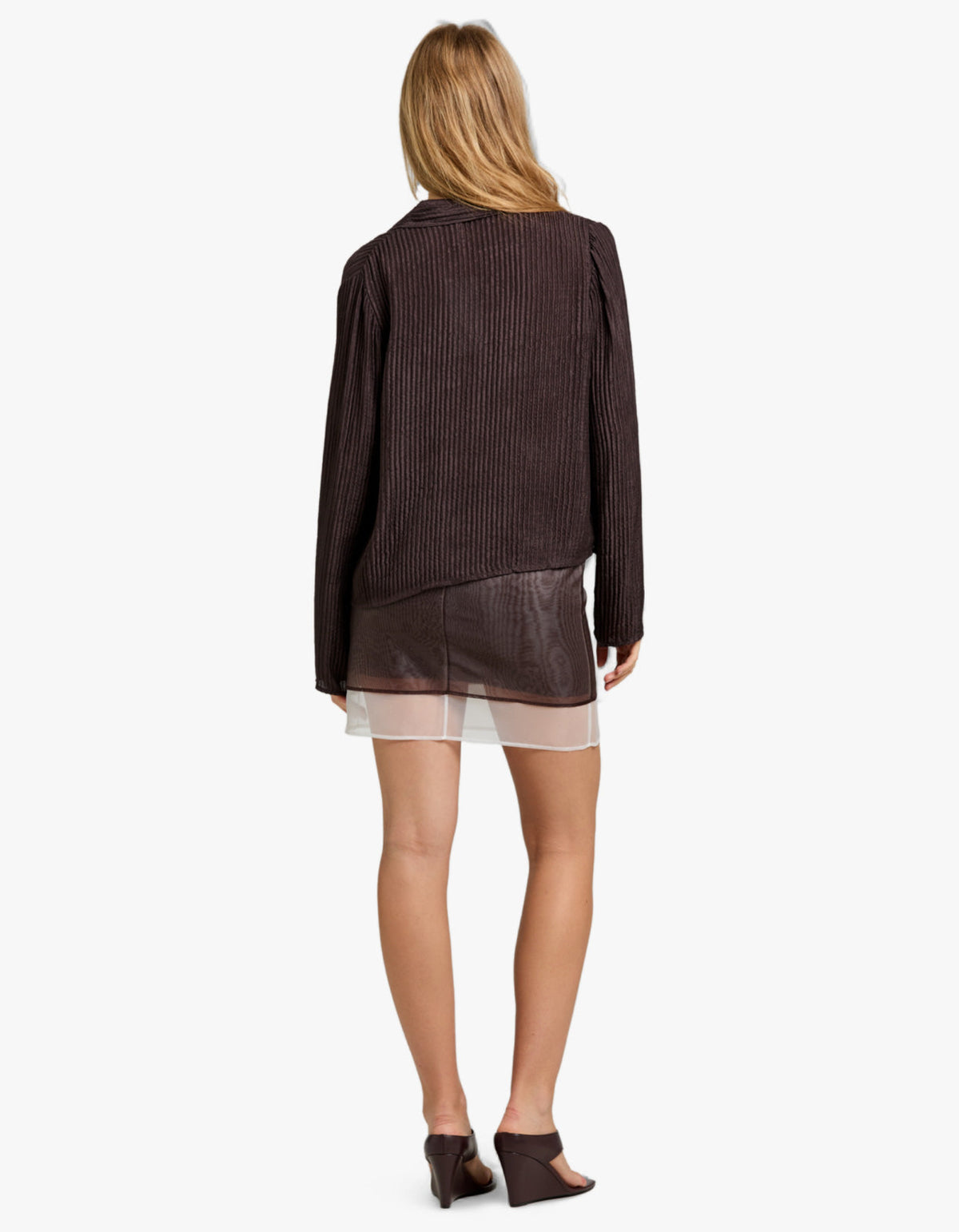 Eloise Layered Skirt - Dark Chocolate/White