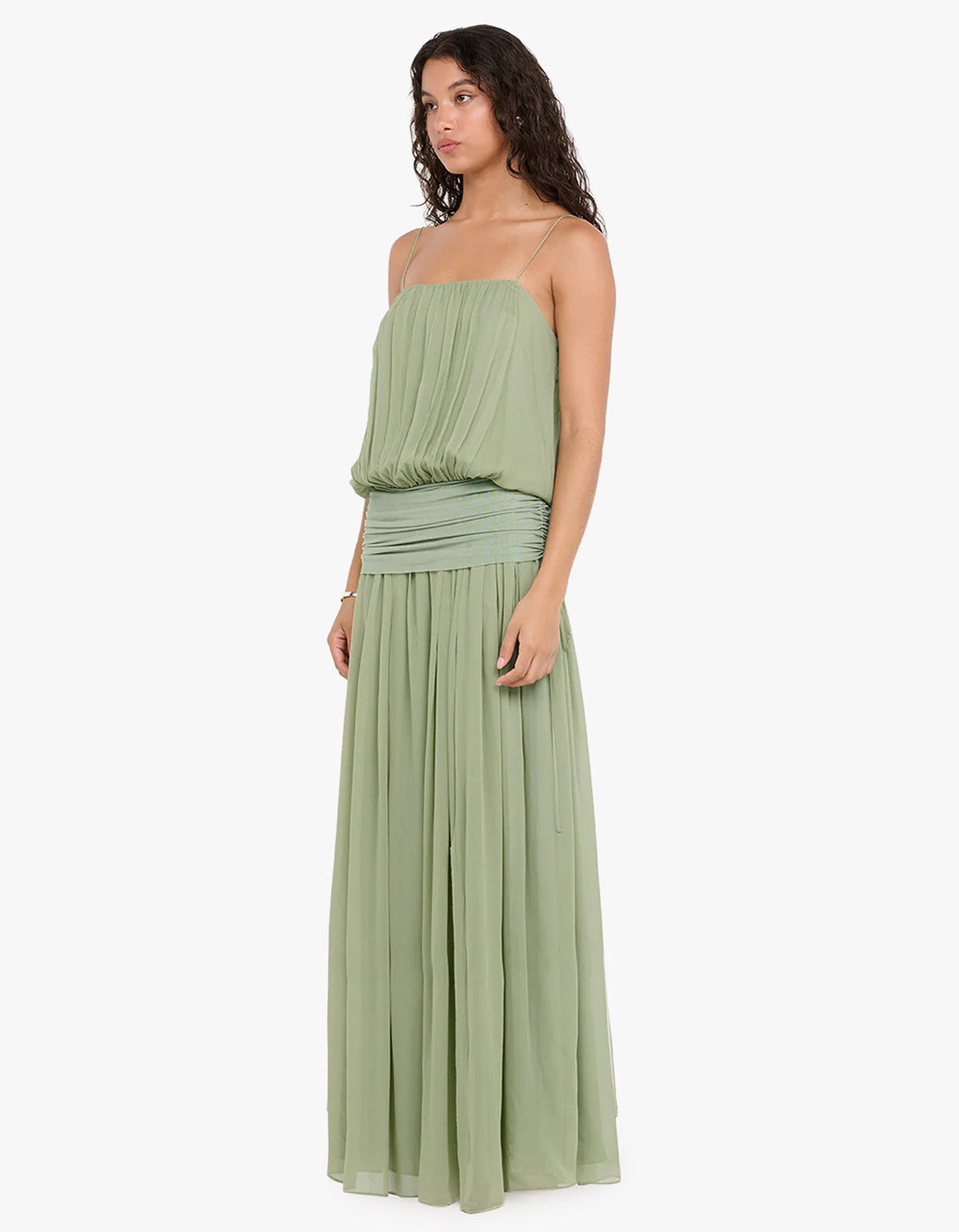 Camille Blouson Dress - Pistachio