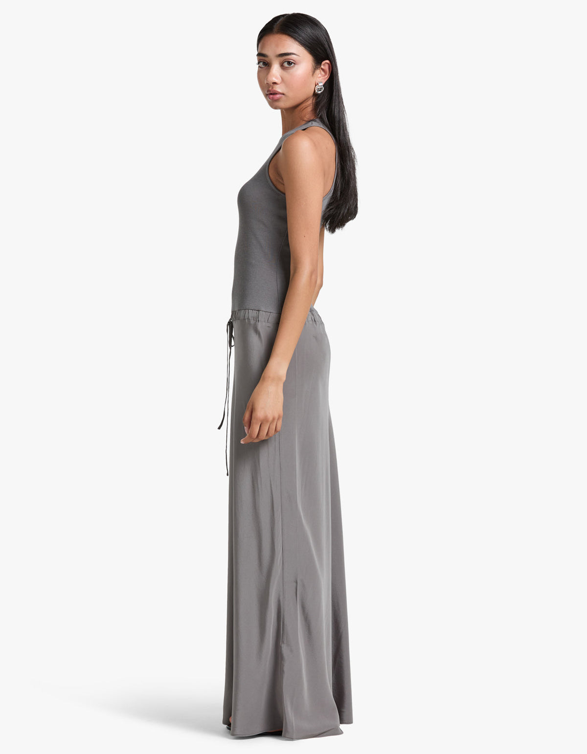 Sola Racer Dress - Charcoal