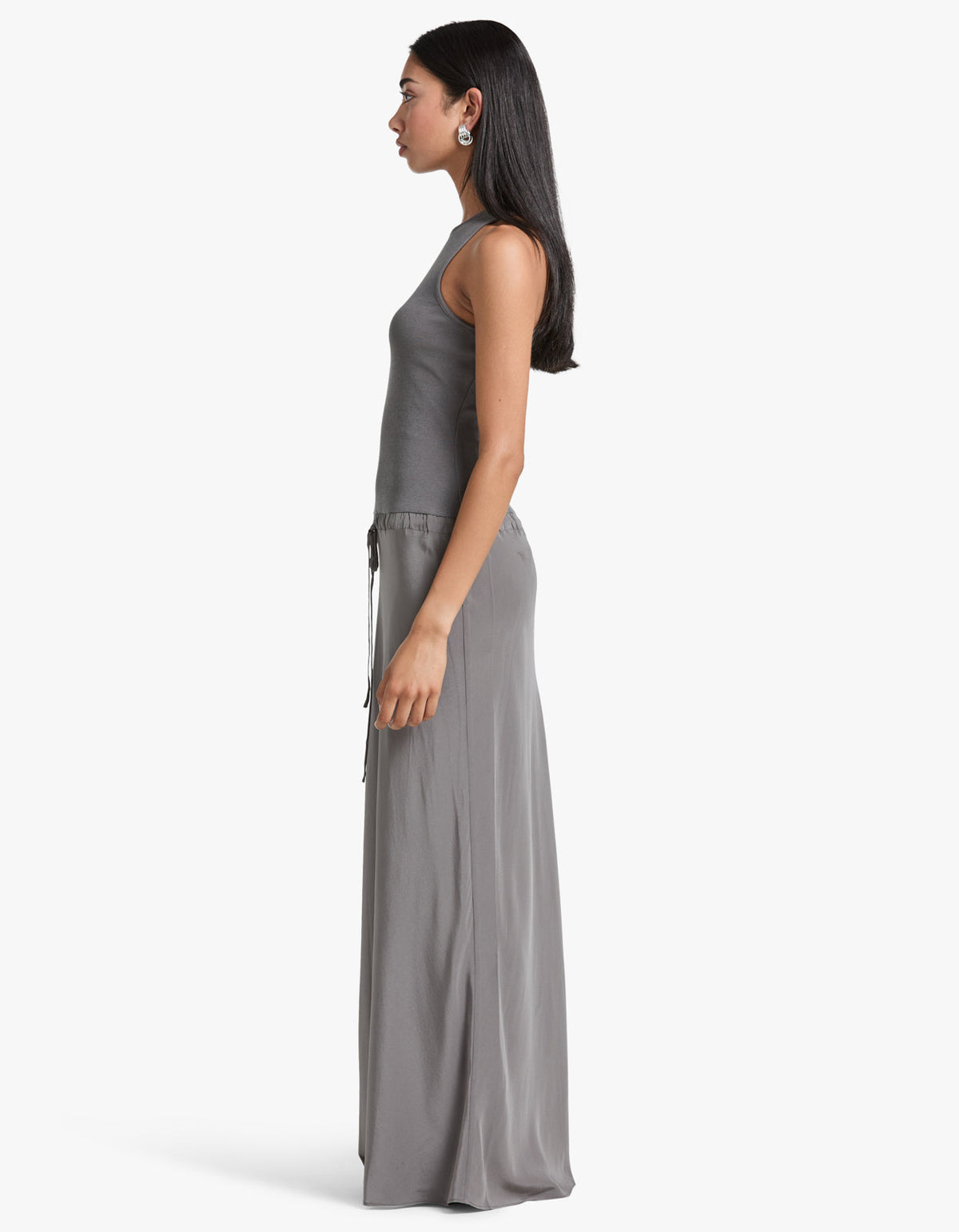 Sola Racer Dress - Charcoal
