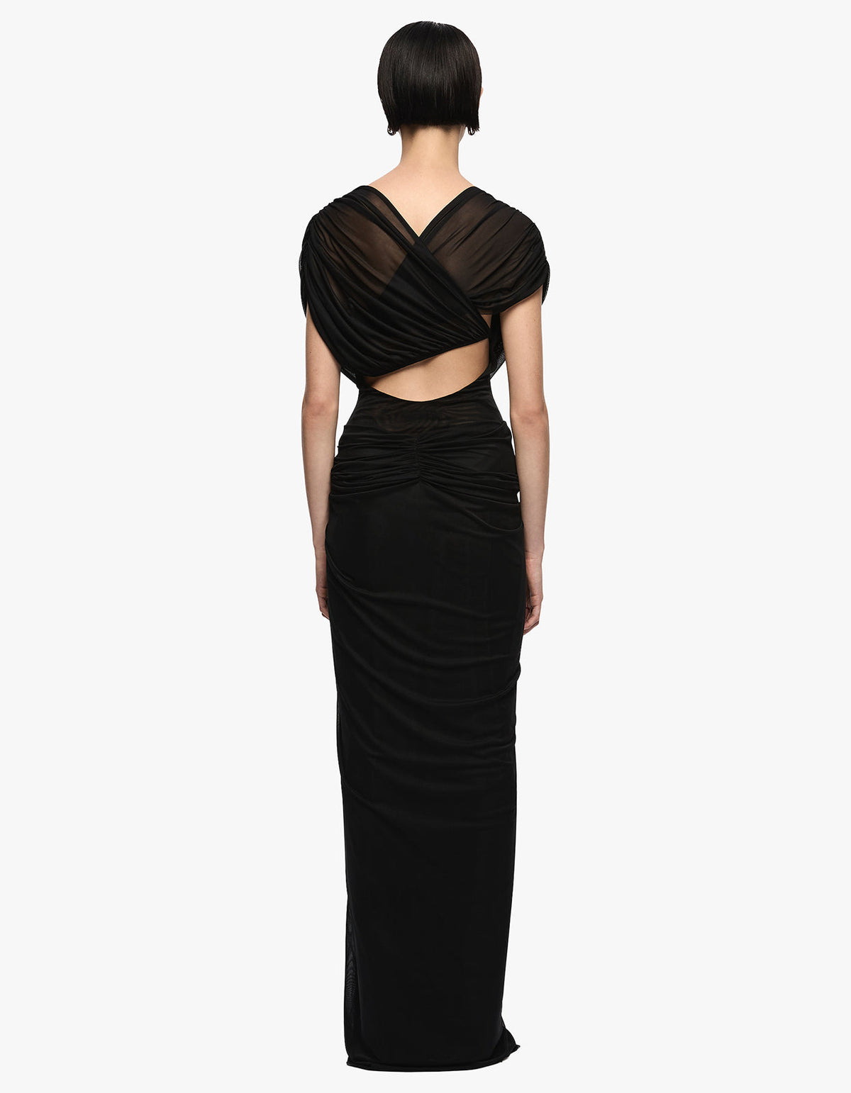 Leia Drape Maxi Dress - Black
