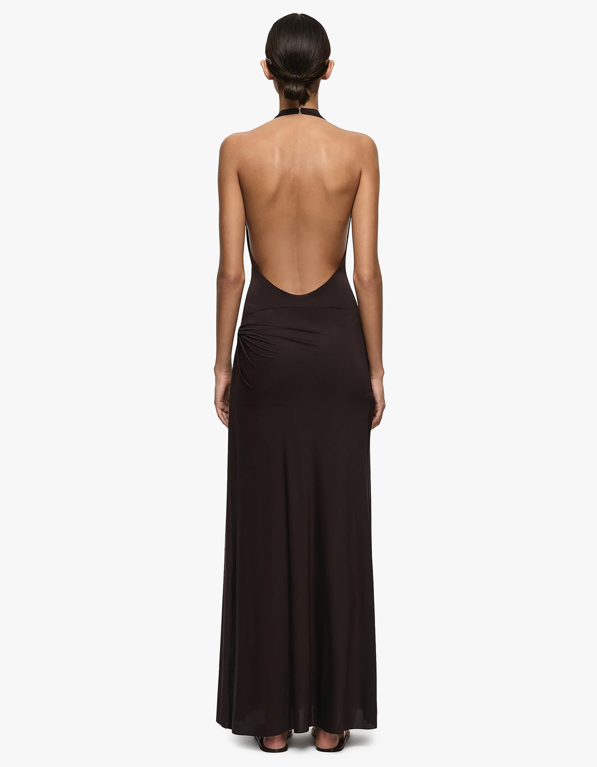 Court Halter Maxi Dress - Dark Chocolate