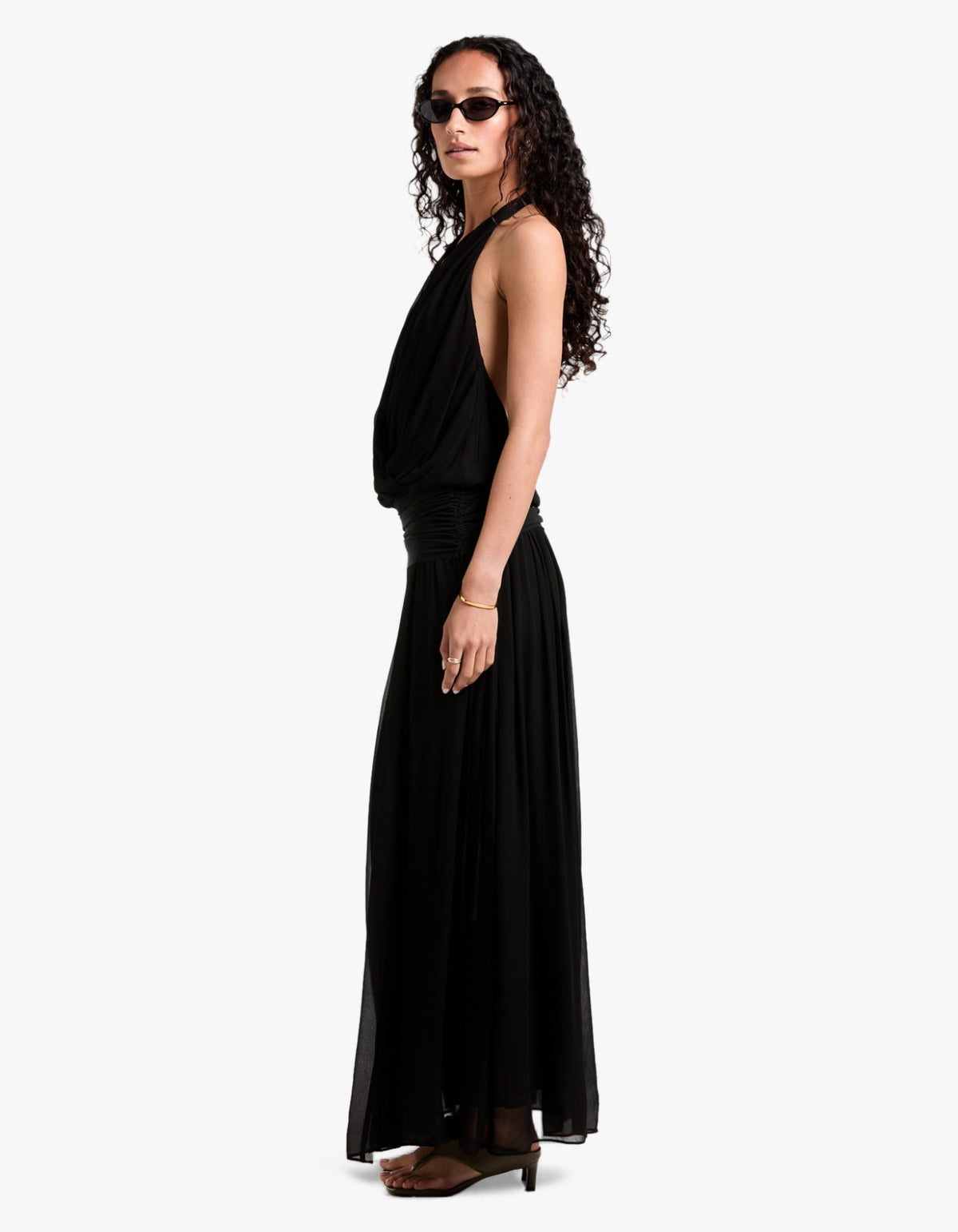 Jasmin V Maxi Dress - Black