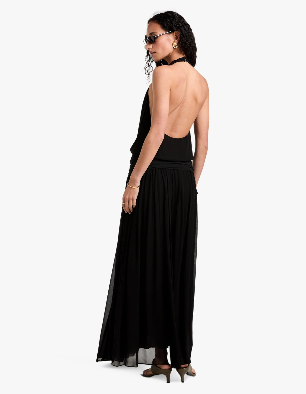 Jasmin V Maxi Dress - Black
