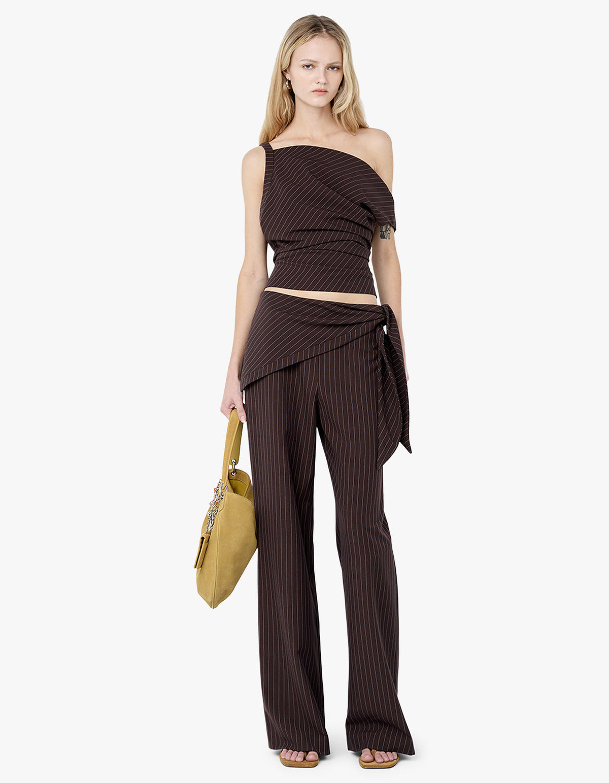 Andre Overlay Pant - Choc Pinstripe