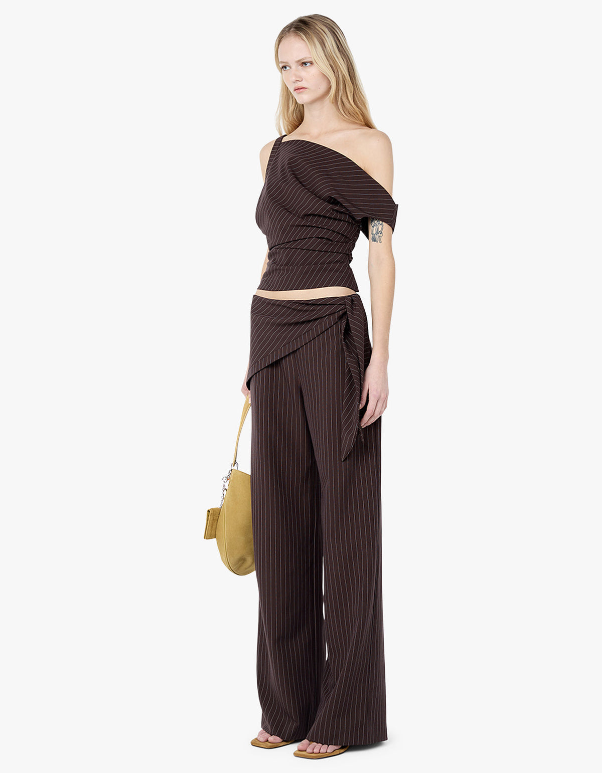 Andre Overlay Pant - Choc Pinstripe