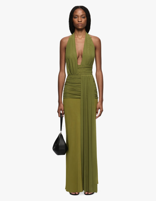 Cassis Drape Maxi Dress - Fern