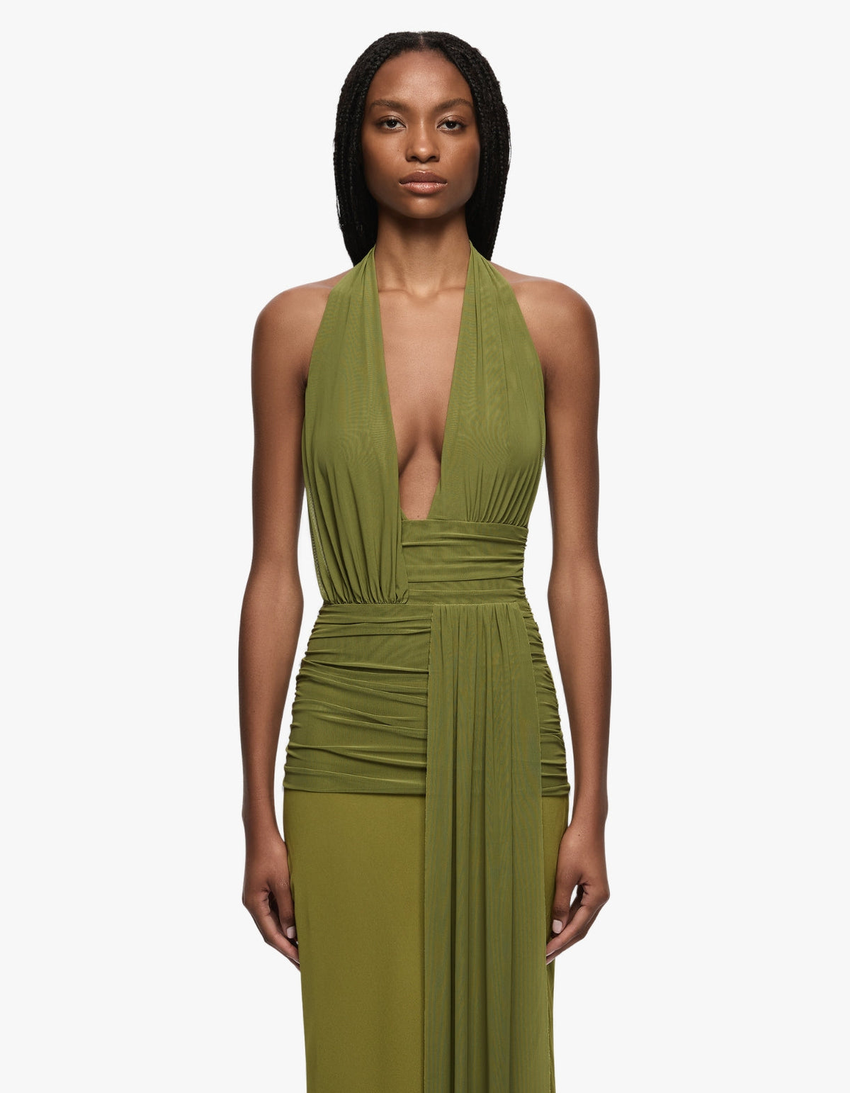 Cassis Drape Maxi Dress - Fern