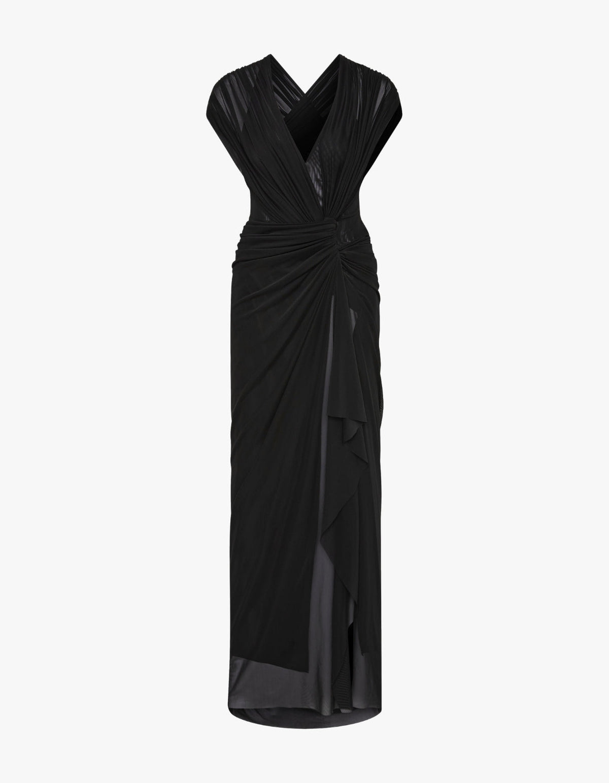 Leia Drape Maxi Dress - Black