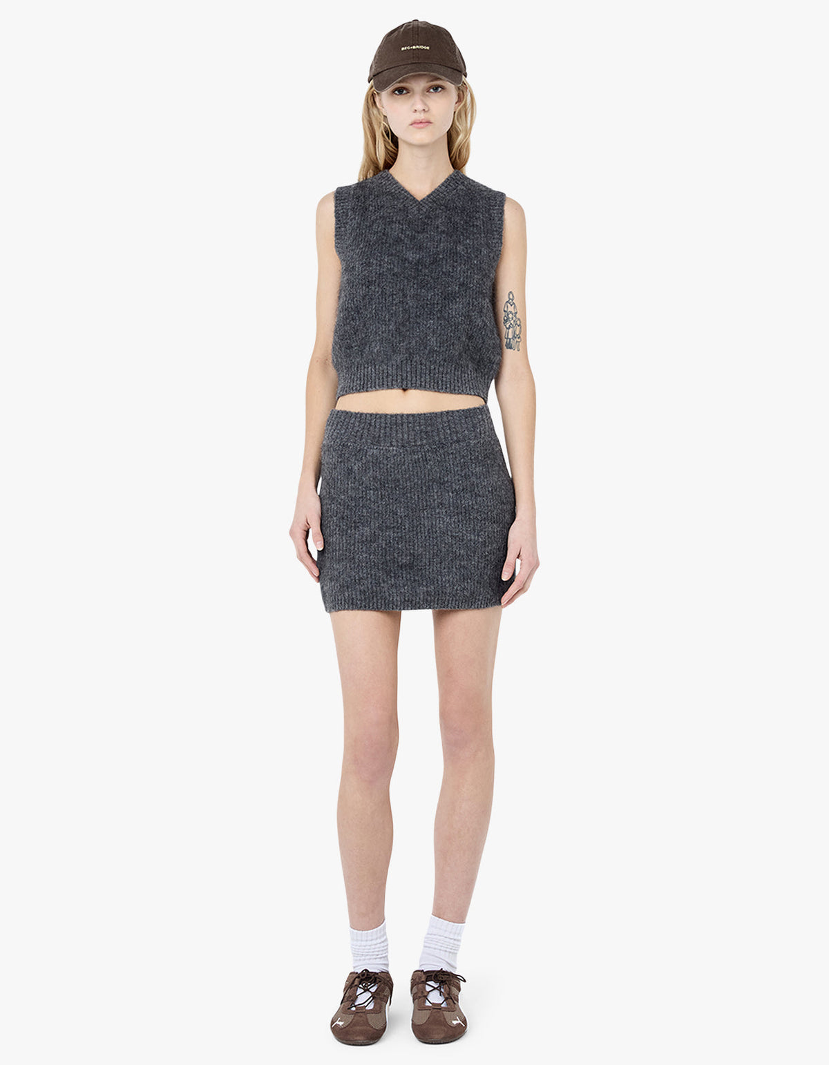 Noe Mini Skirt - Charcoal