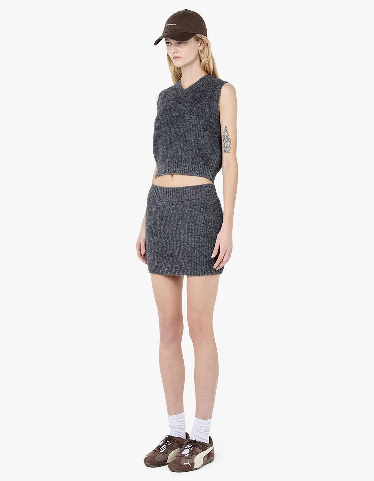 Noe Mini Skirt - Charcoal
