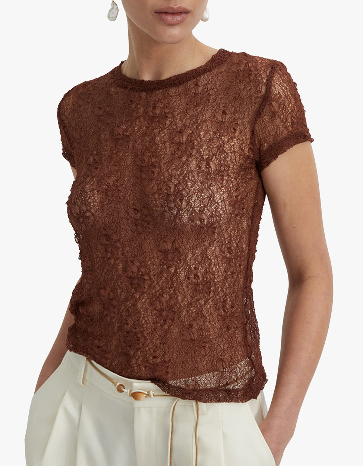 Riven Baby Tee - Brown