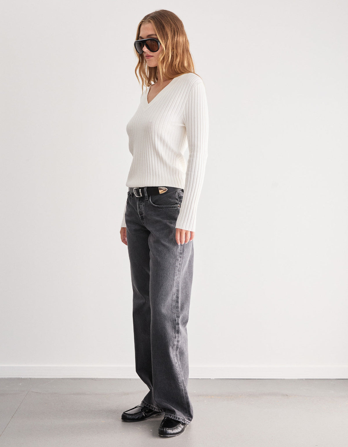 Bailey V-Neck Knit - Ivory