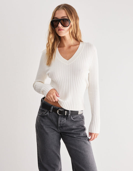 Bailey V-Neck Knit - Ivory