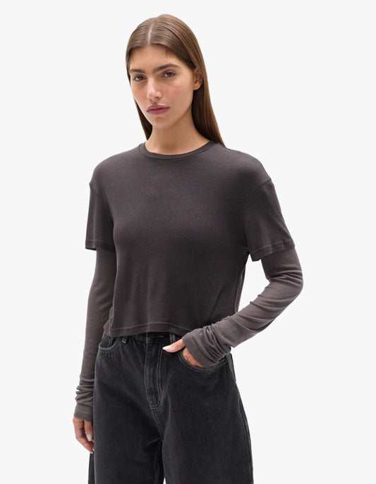 Calenia Two In One Top - Dark Grey Moonstone
