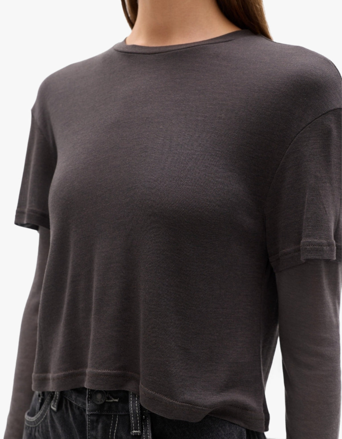 Calenia Two In One Top - Dark Grey Moonstone