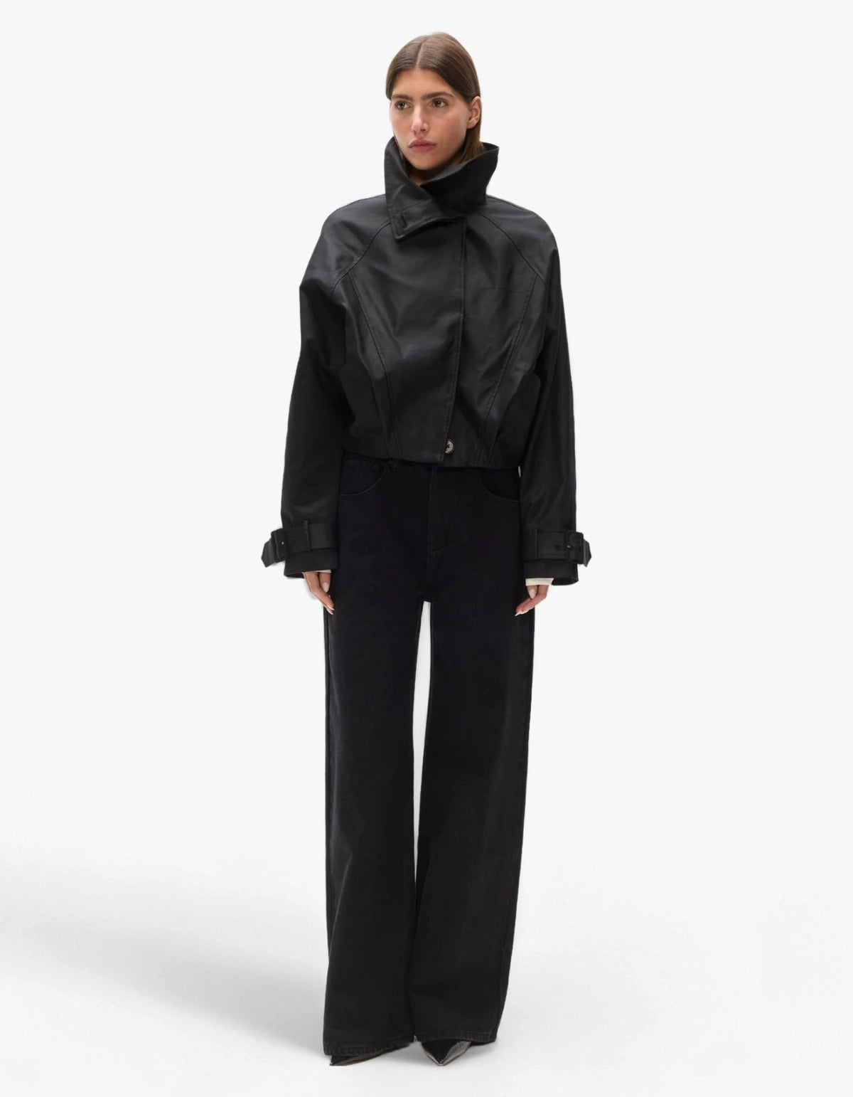 Koa Cropped Coat - Black
