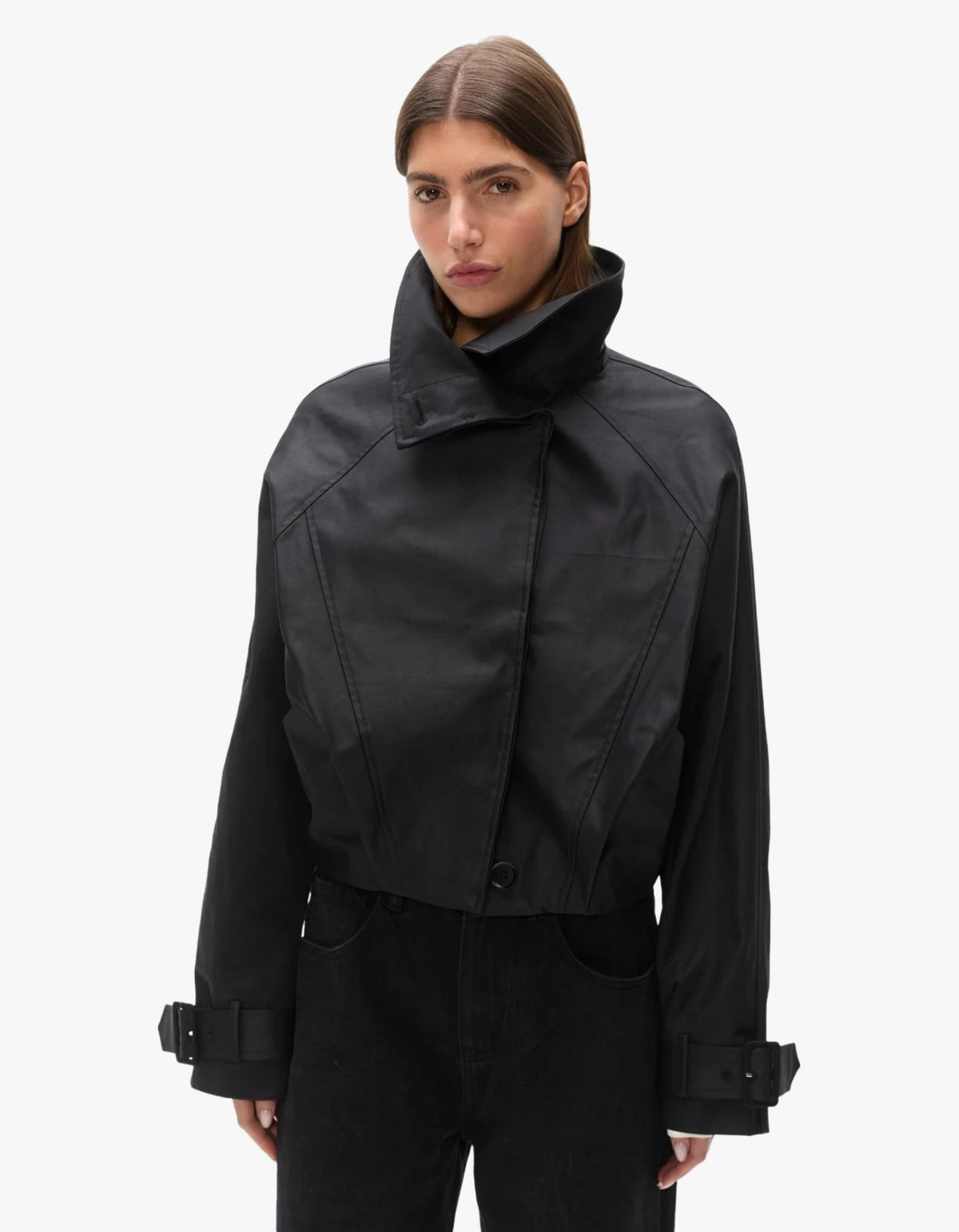 Koa Cropped Coat - Black