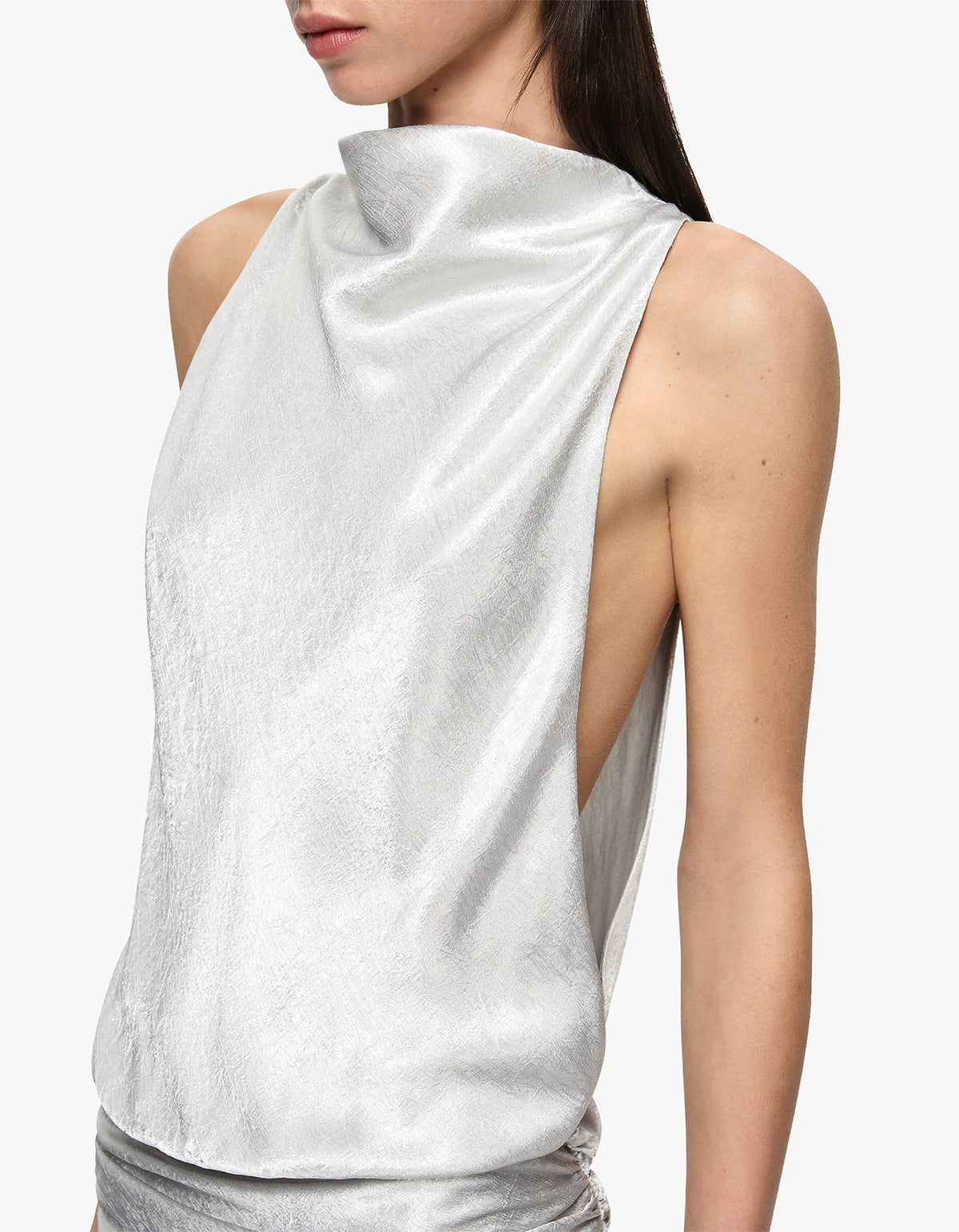 Juna High Neck Mini Dress - Silver