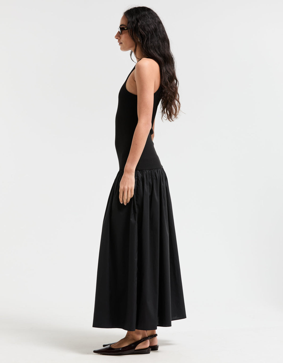 Bianca Rib Midi Dress - Black