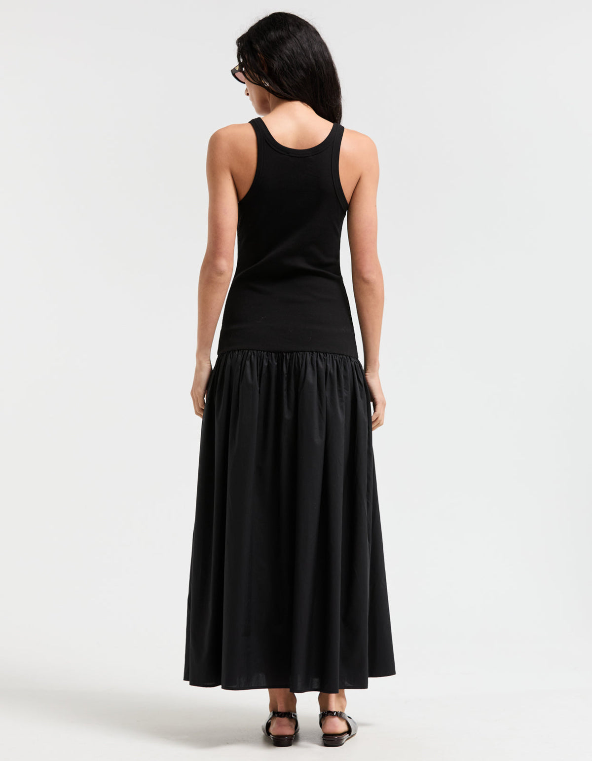 Bianca Rib Midi Dress - Black