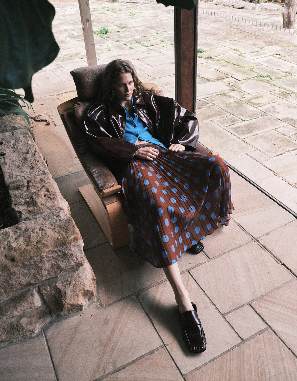 Domenica Skirt - Blue/Brown