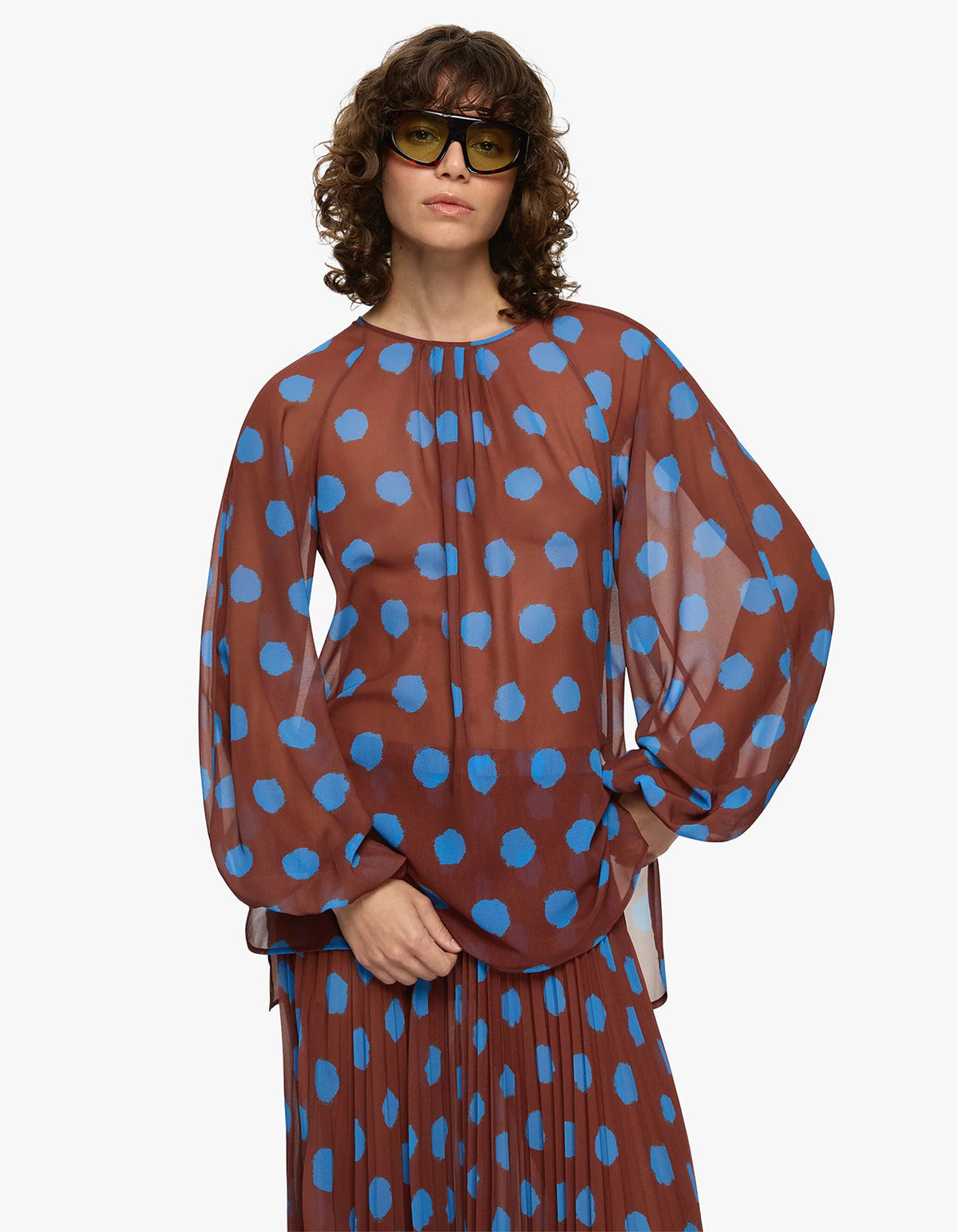 Domenica Top - Brown/Blue