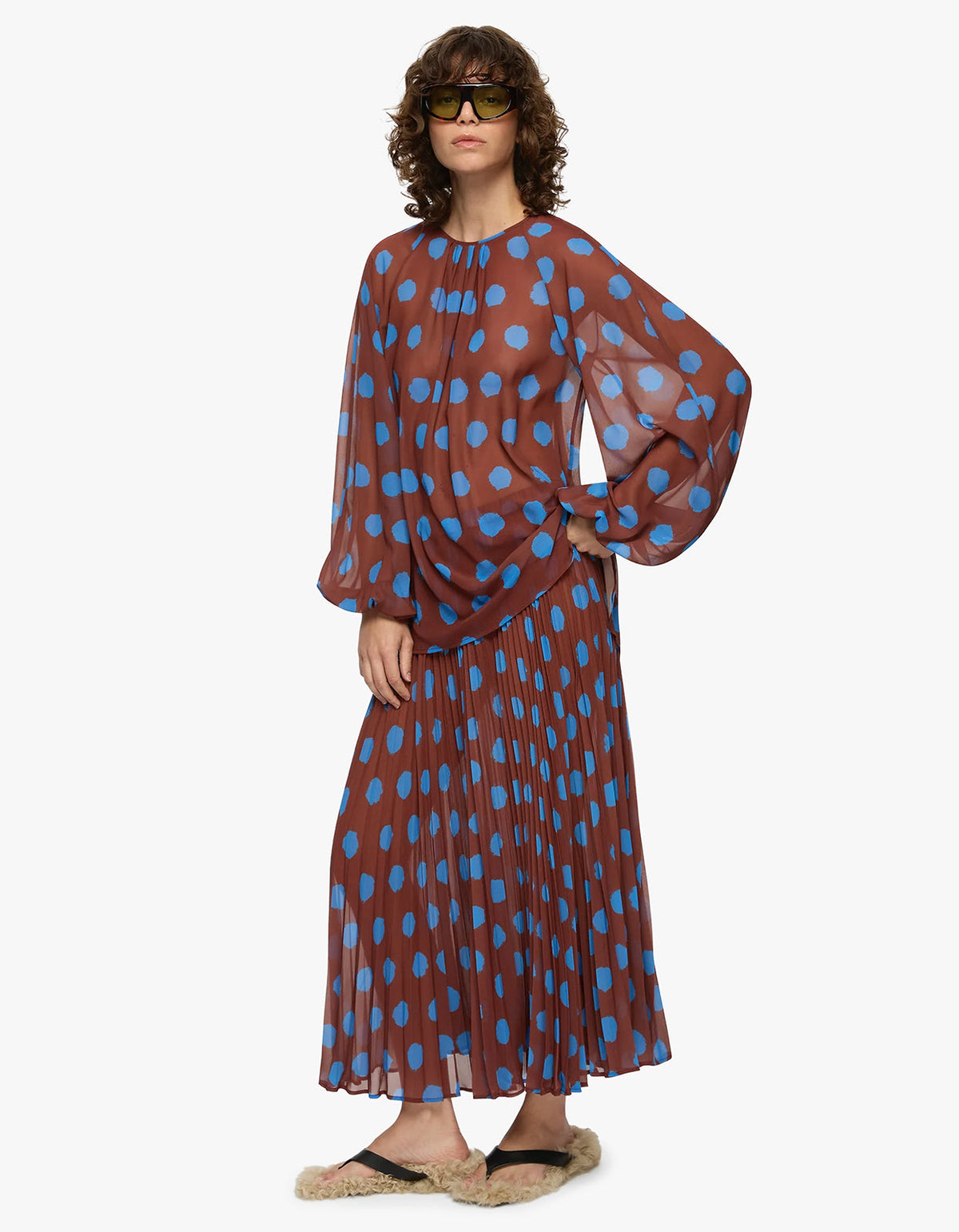 Domenica Top - Brown/Blue