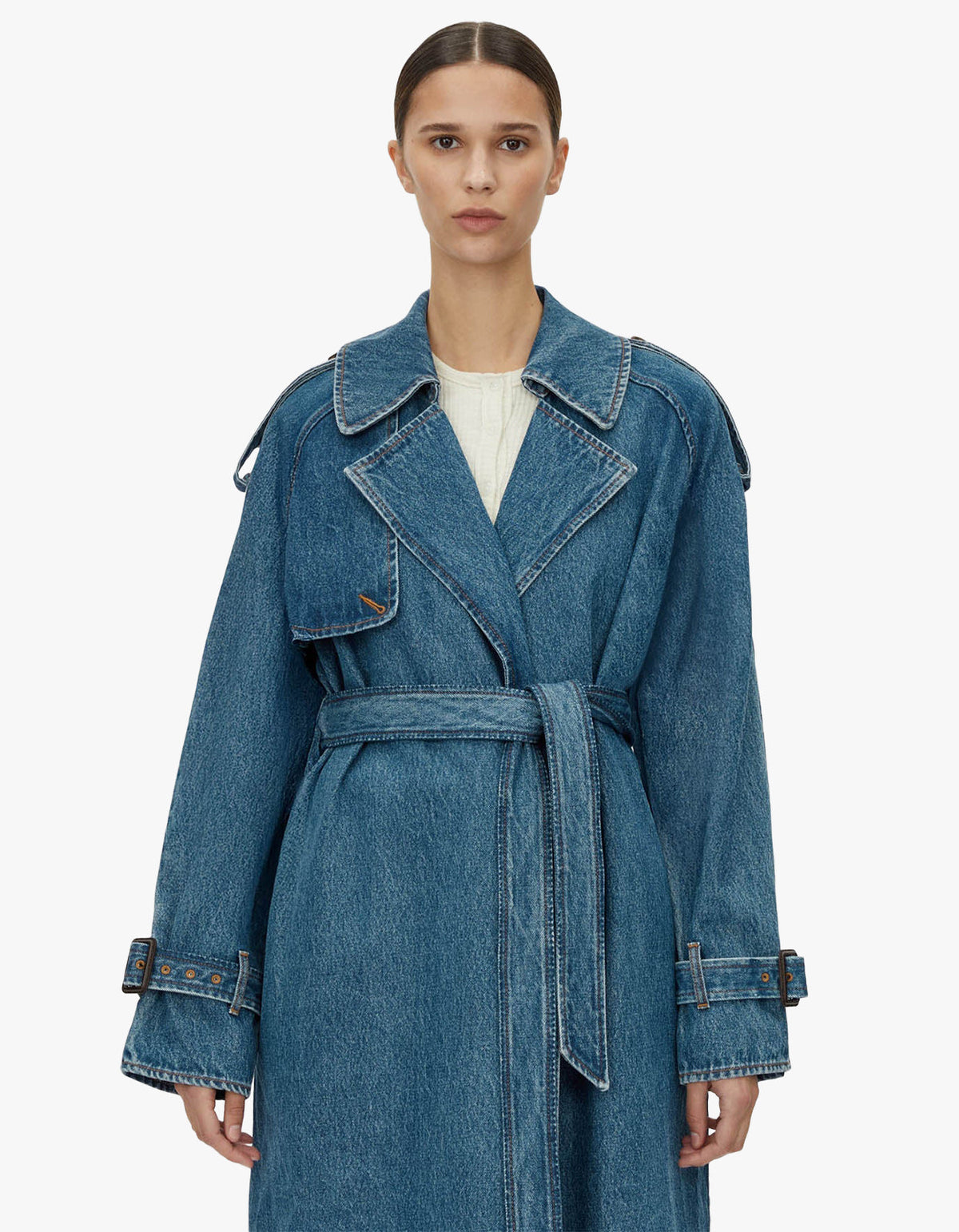 Calyx Denim Coat - Classic Blue