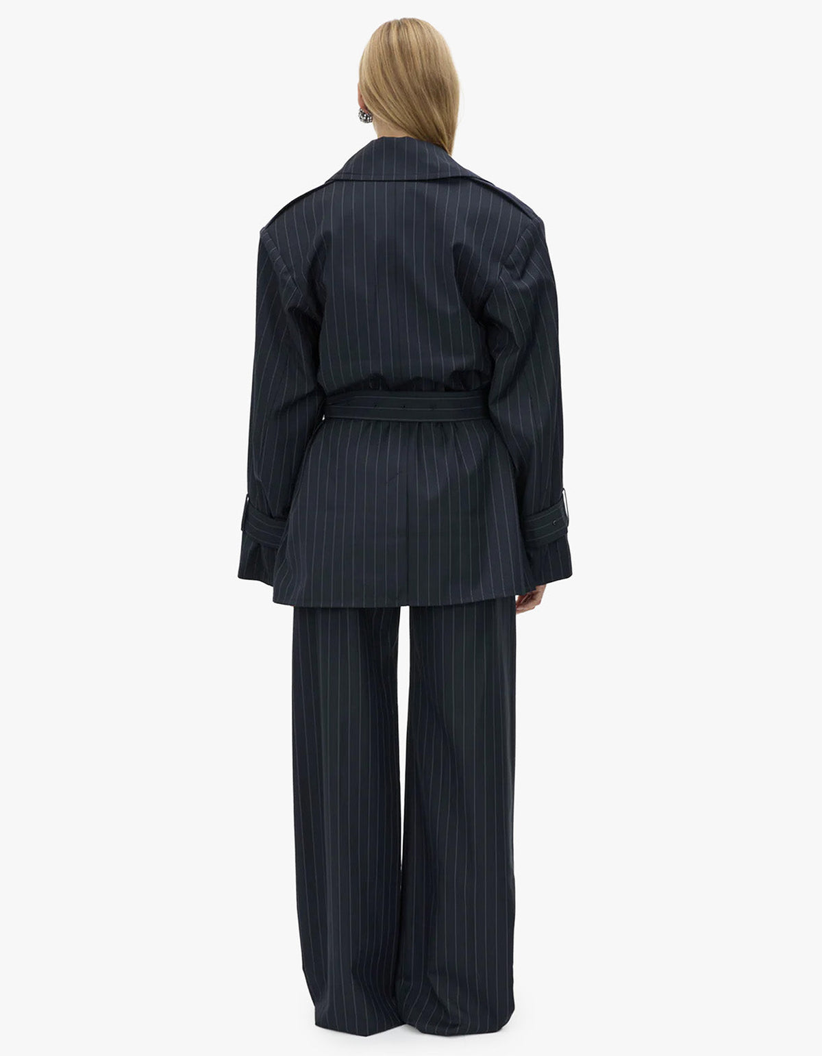 Brody Short Trench - French Navy Stripe