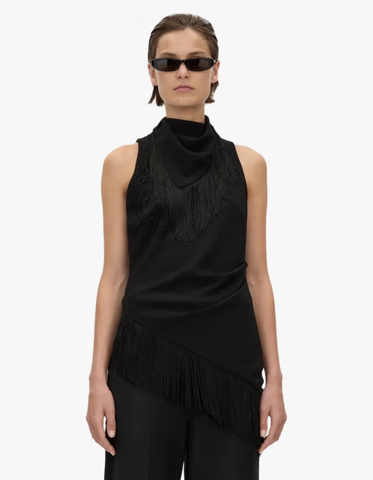 Dune Fringe Top - Black