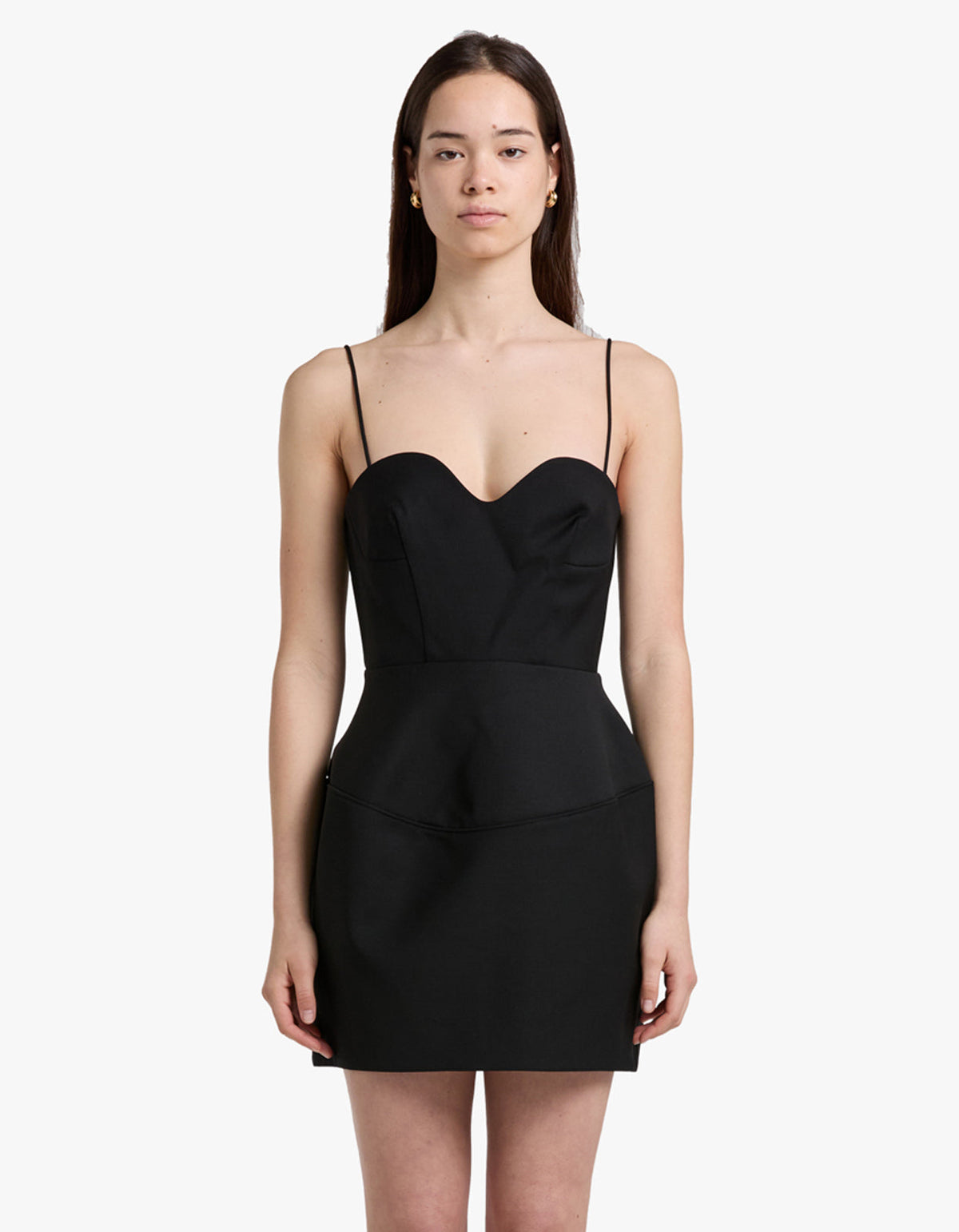 Doherty Peplum Mini Dress - Black