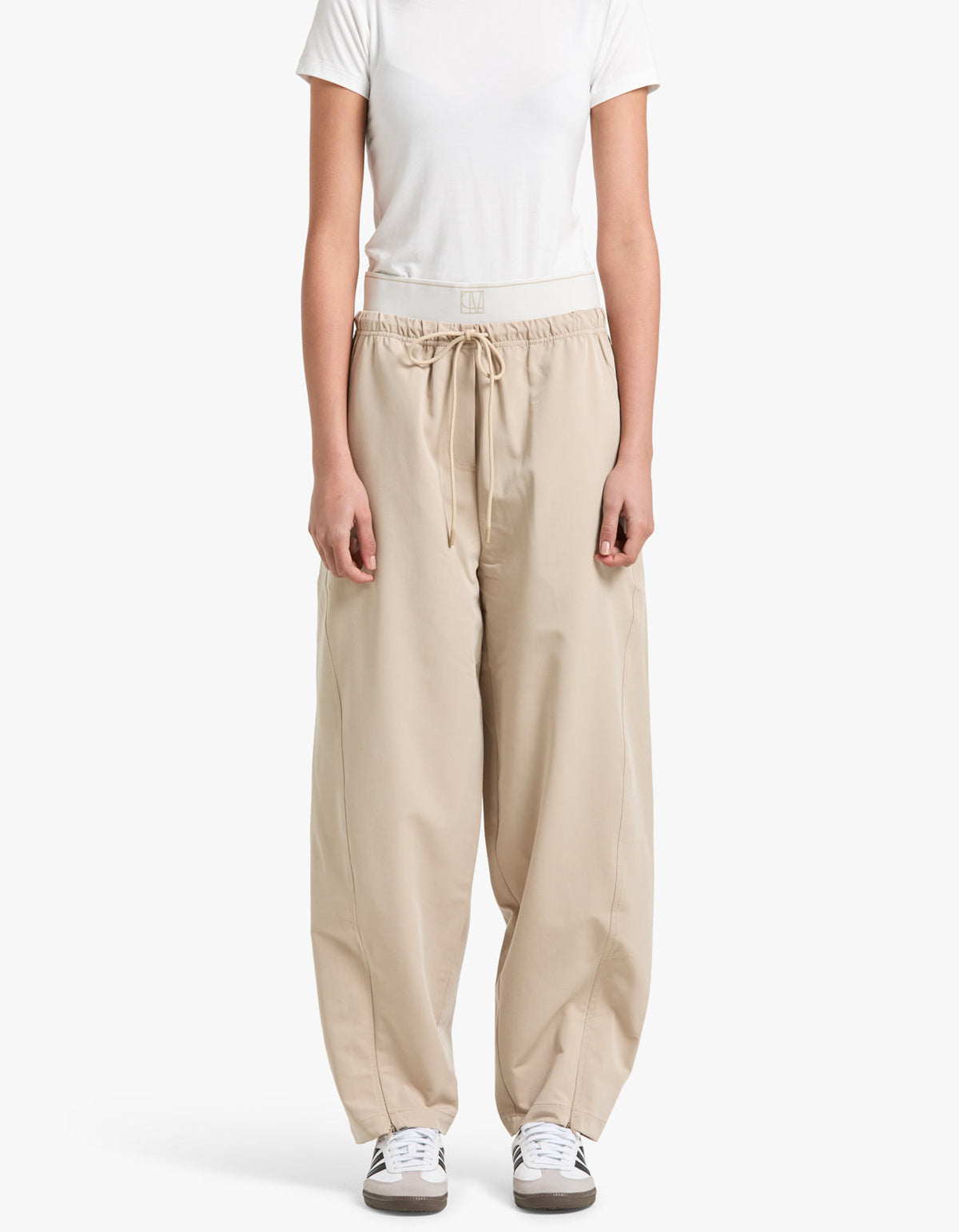 Lucia Monogram Pant - Oyster