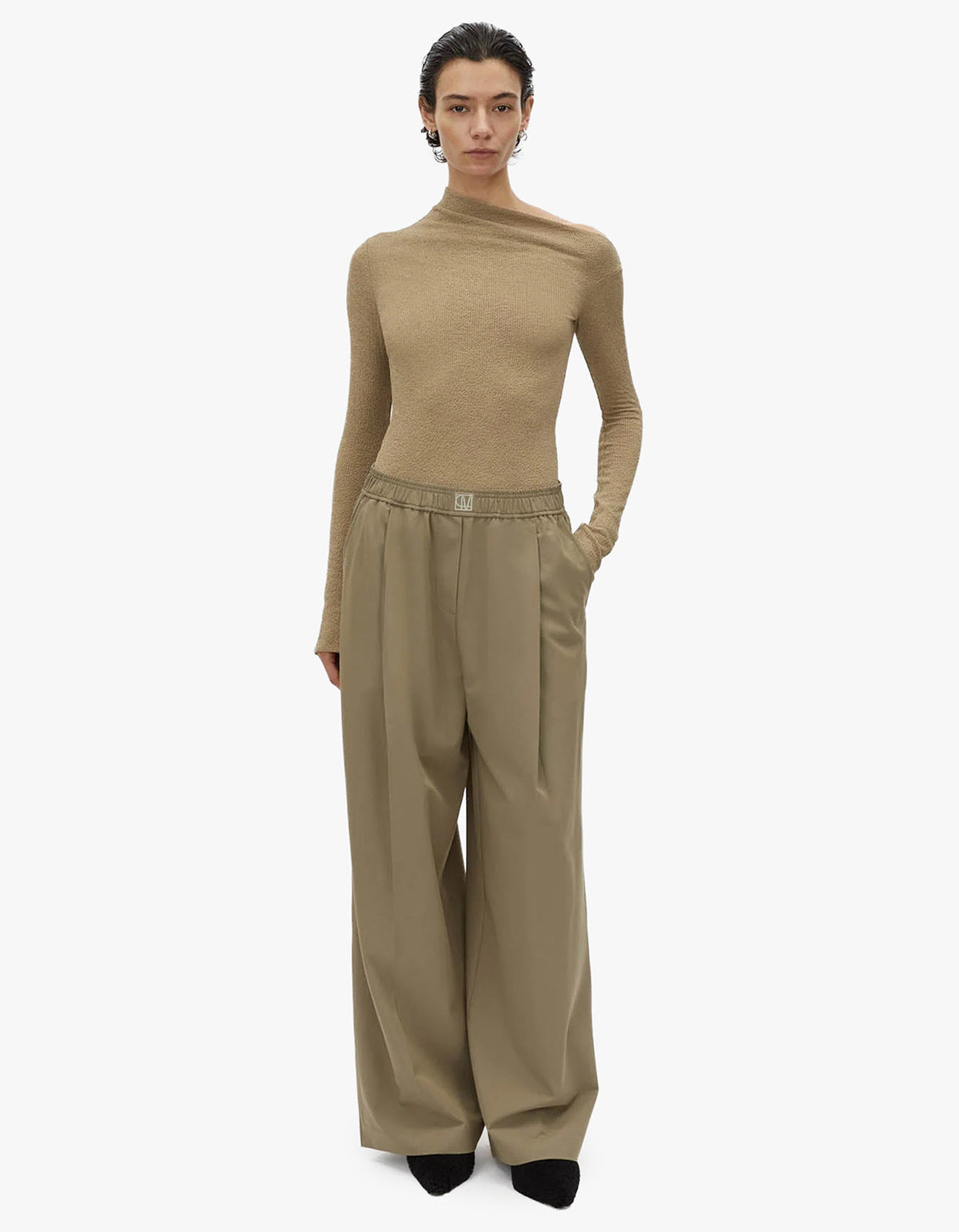 Cali Textured Long Sleeve Top - Sage