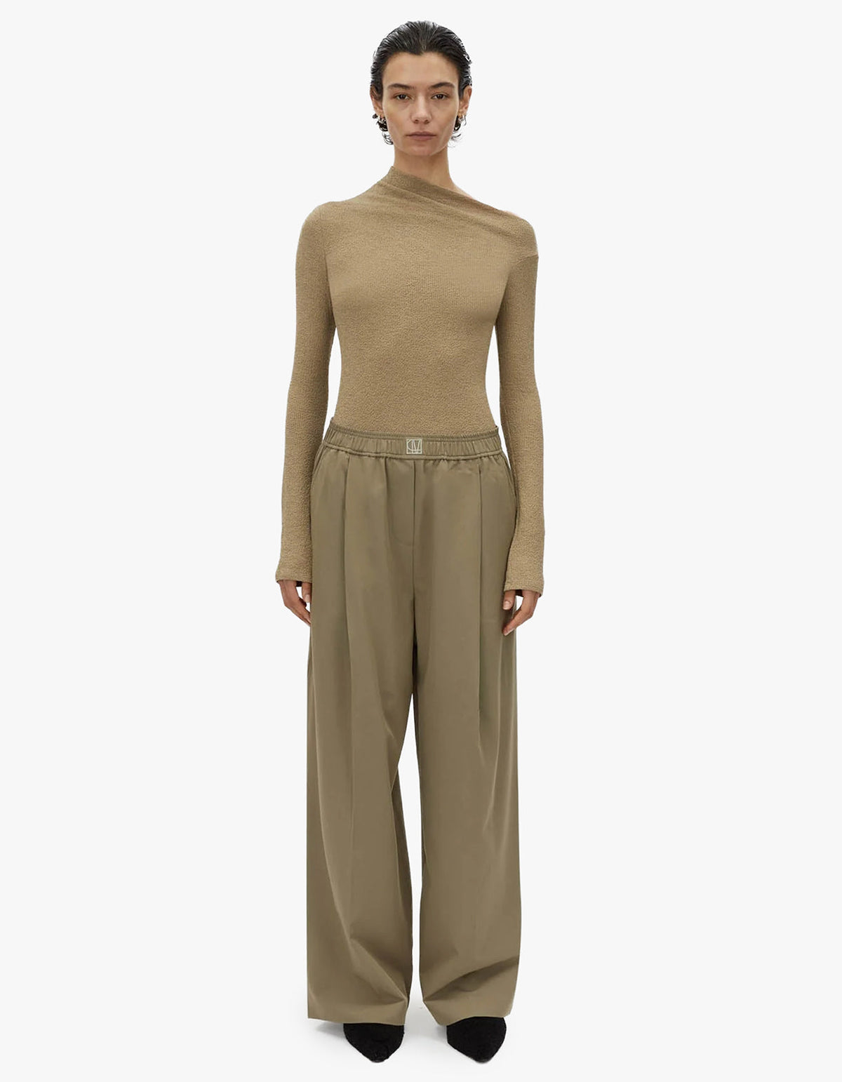 Cali Textured Long Sleeve Top - Sage
