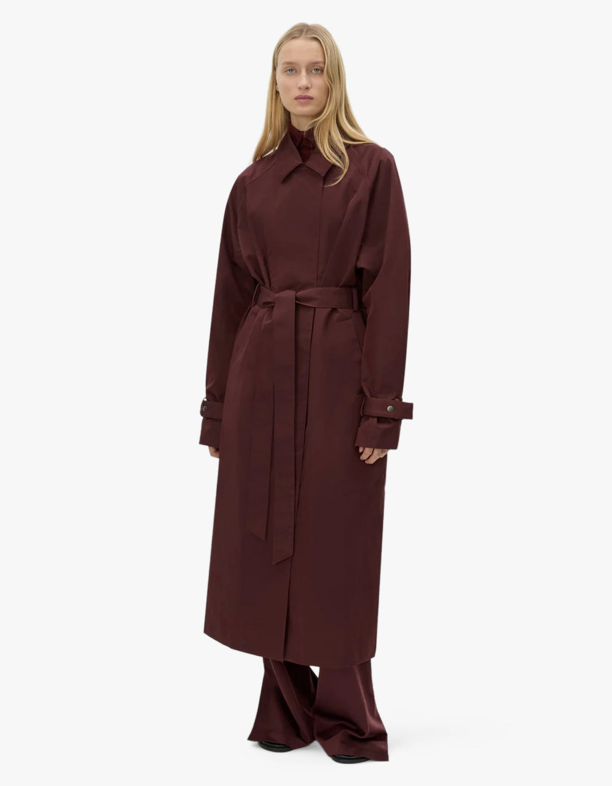 Dia Trench Coat - Burgundy