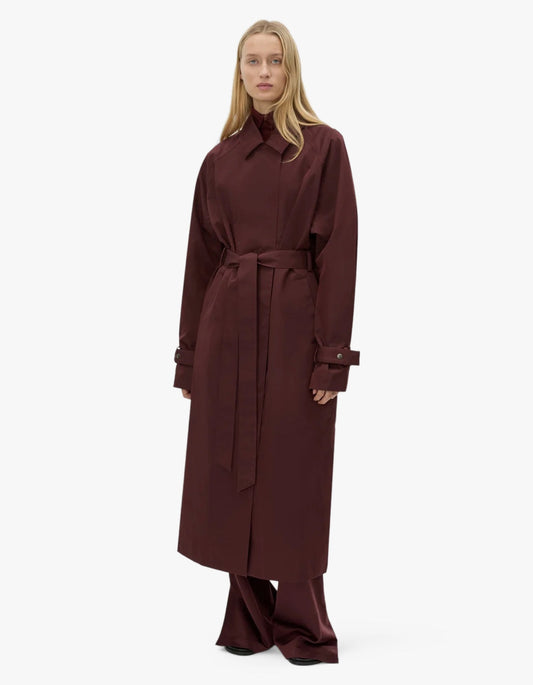 Dia Trench Coat - Burgundy